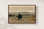 Crouched at the Break, framed, walnut