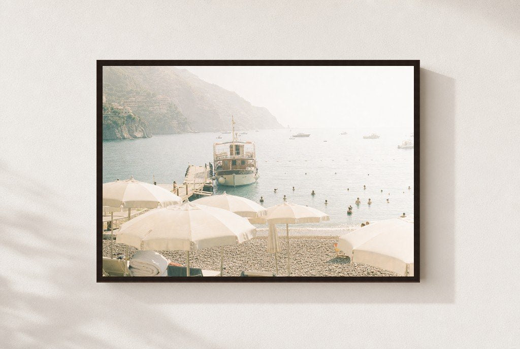 Haze Over the Harbor, framed, walnut