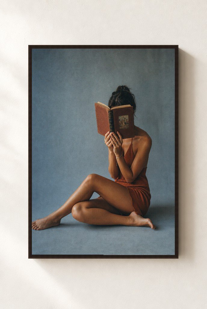 Hold the Page, framed, walnut
