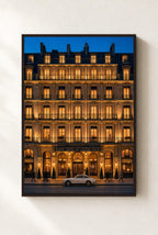 Last Car at the Louvre, framed, walnut