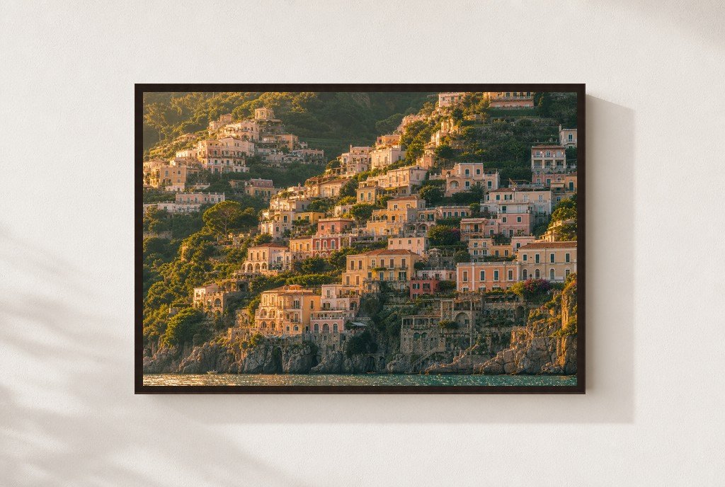 Stacked on the Cliff, framed, walnut