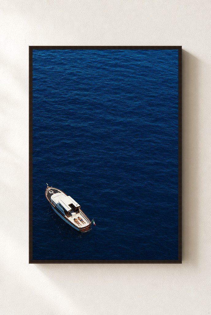 Sail Past the Stacks, framed, walnut