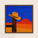Hat on the Post, framed close-up, walnut
