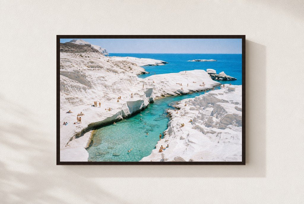 Into the Blue Pool, framed, walnut