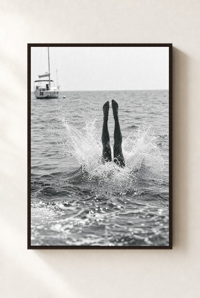Off the Boat, framed, walnut