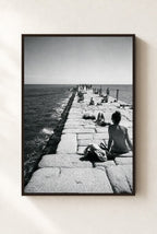Pier in the Sun, framed, walnut