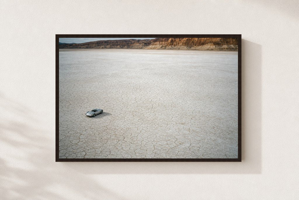 Alone on the Flats, framed, walnut