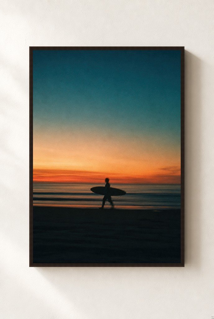 Board at Dusk, framed, walnut