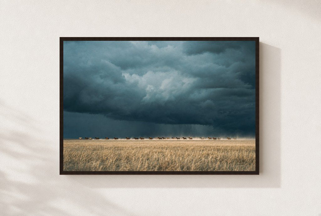 Before the Squall, framed, walnut