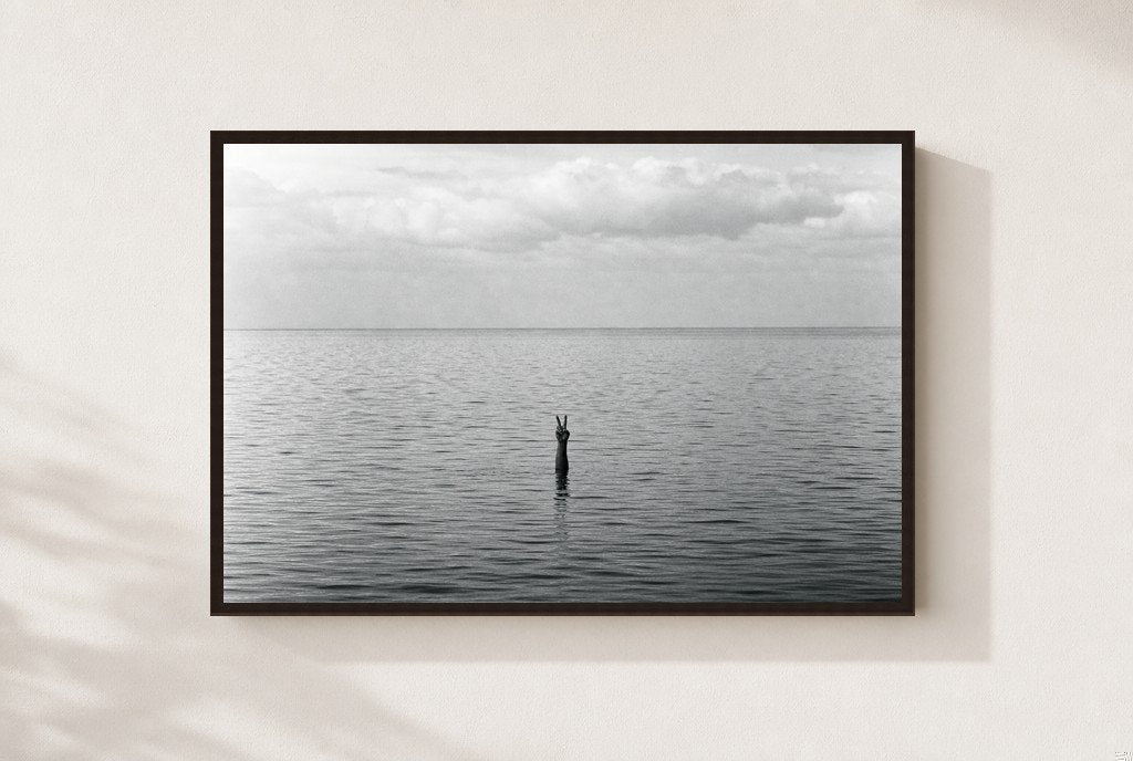 Two Up From the Deep, framed, walnut