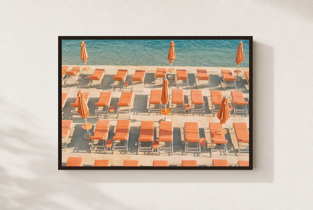 Front Row, Cabana, framed, walnut
