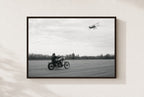Biplane and Chrome, framed, walnut