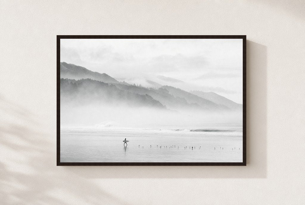 Fog Walker, framed, walnut