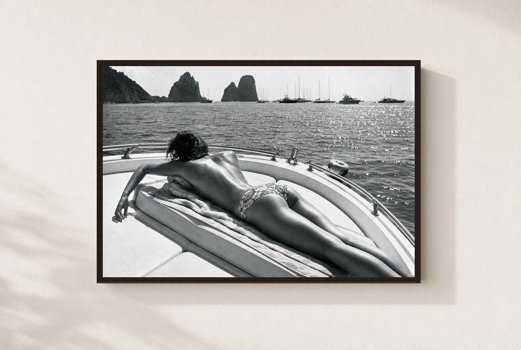 Anchored Off Capri, framed, walnut