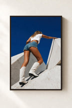 White Boots, Big Sky, framed, walnut
