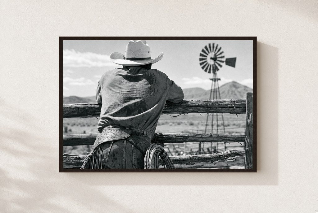 Windmill Country, framed, walnut