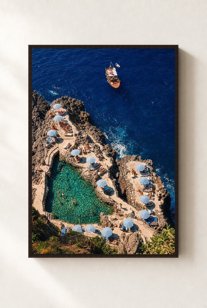 Cliffside Reservation, framed, walnut