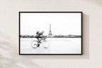 Blur Past the Tower, framed, walnut
