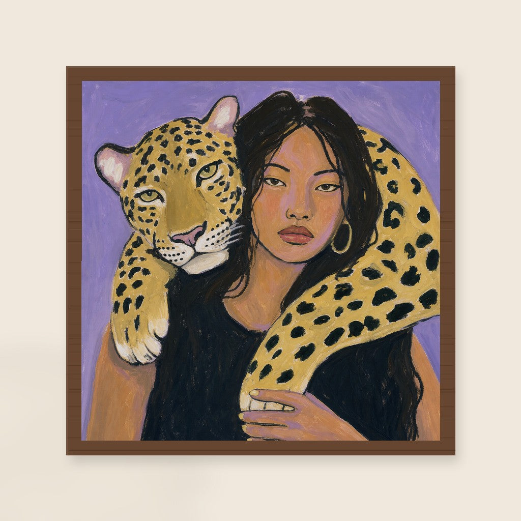Panther, Personal, framed close-up, walnut