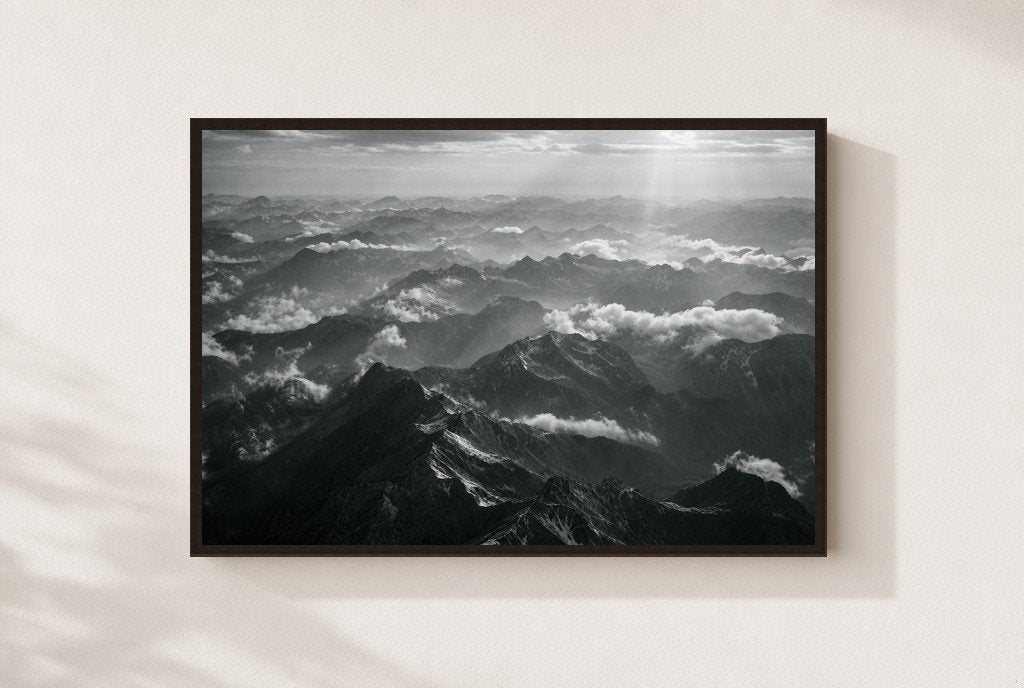 Above the Weather, framed, walnut