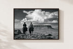 Two Riders, Big Sky, framed, walnut