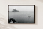 Watching the Far Rock, framed, walnut