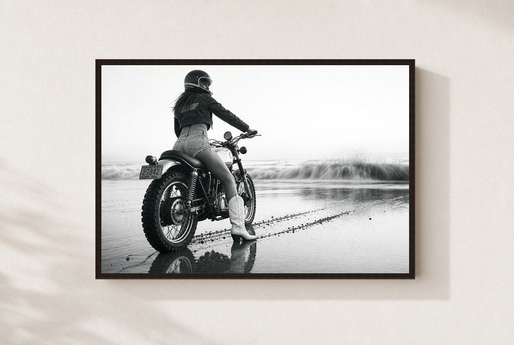 Salt and Throttle, framed, walnut