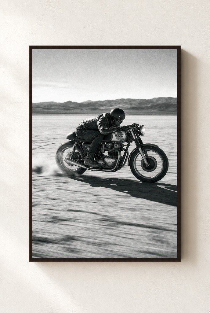 Salt Flat Sprint, framed, walnut