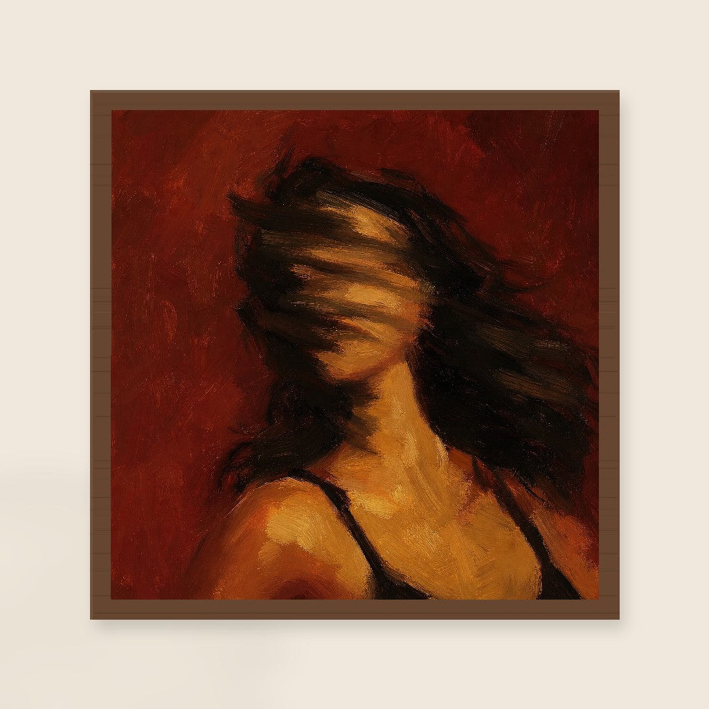Hair Whip, Oxblood Wash, framed close-up, walnut