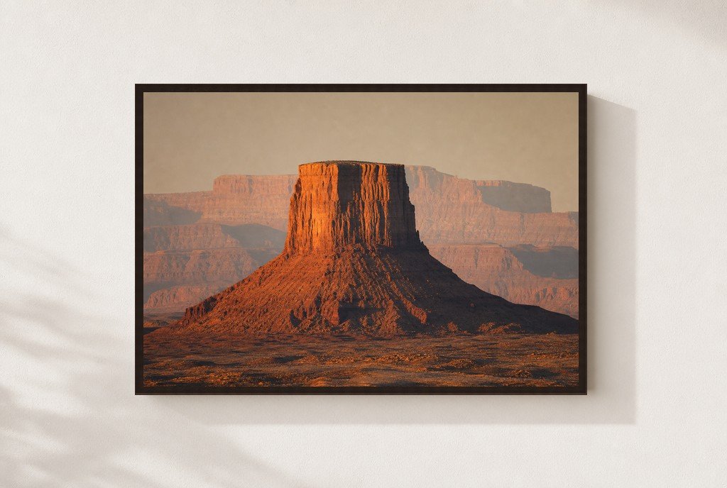 Red Mesa Hour, framed, walnut