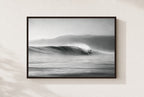 One Clean Wave, framed, walnut
