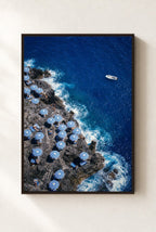 Blue Stripe Armada, framed, walnut