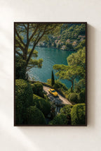 Yellow on the Bend, framed, walnut